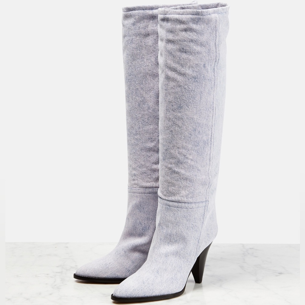 ISABEL MARANT Ririo Tall Heeled Denim Boots - Picture 5 of 15
